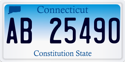 CT license plate AB25490
