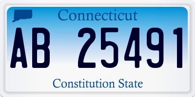 CT license plate AB25491