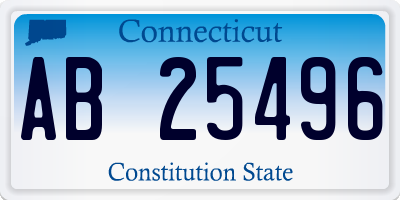 CT license plate AB25496