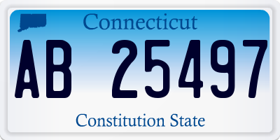 CT license plate AB25497