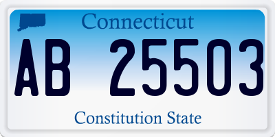 CT license plate AB25503