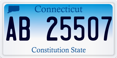 CT license plate AB25507