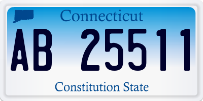 CT license plate AB25511