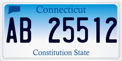 CT license plate AB25512