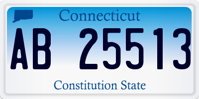 CT license plate AB25513