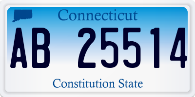 CT license plate AB25514