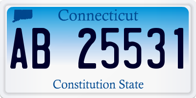CT license plate AB25531