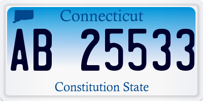 CT license plate AB25533