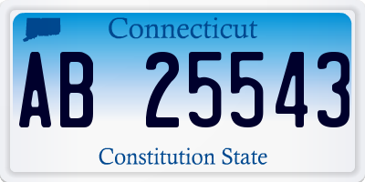 CT license plate AB25543