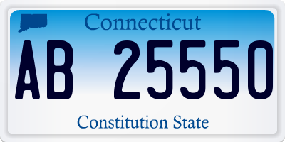 CT license plate AB25550