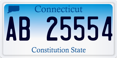 CT license plate AB25554