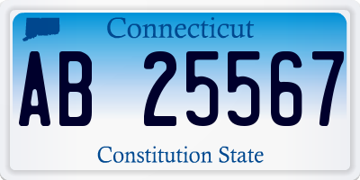 CT license plate AB25567