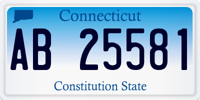 CT license plate AB25581