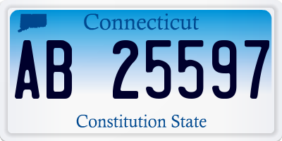 CT license plate AB25597