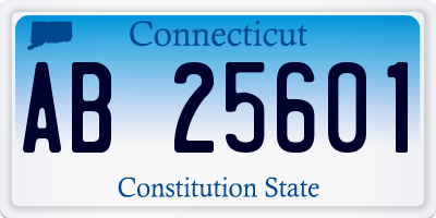 CT license plate AB25601