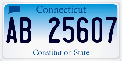 CT license plate AB25607