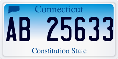 CT license plate AB25633