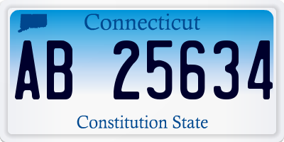 CT license plate AB25634