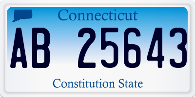 CT license plate AB25643