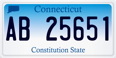 CT license plate AB25651