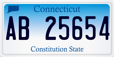 CT license plate AB25654