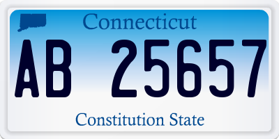 CT license plate AB25657