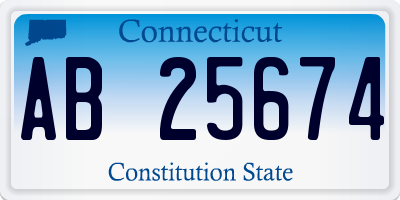 CT license plate AB25674