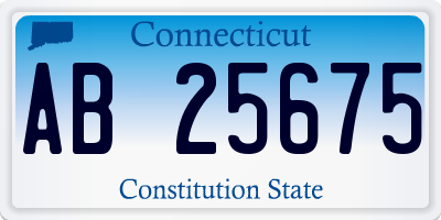 CT license plate AB25675