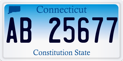 CT license plate AB25677