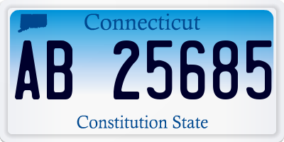 CT license plate AB25685