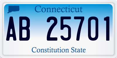 CT license plate AB25701