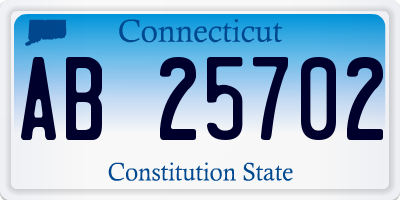 CT license plate AB25702