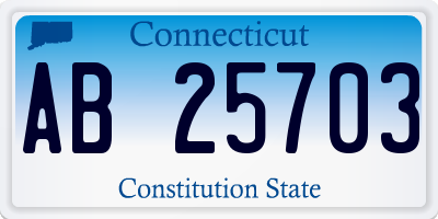 CT license plate AB25703