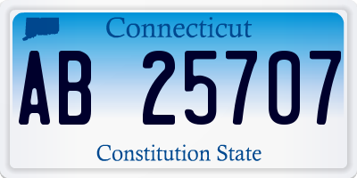 CT license plate AB25707