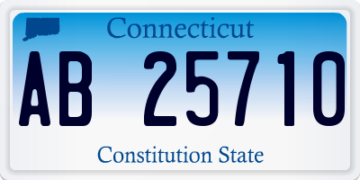 CT license plate AB25710