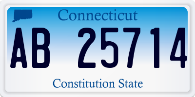 CT license plate AB25714