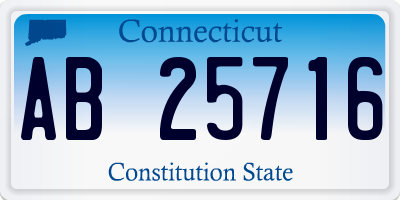 CT license plate AB25716