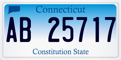 CT license plate AB25717