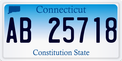 CT license plate AB25718