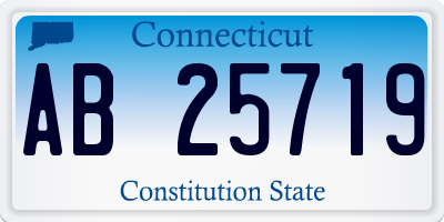 CT license plate AB25719