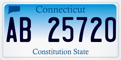 CT license plate AB25720