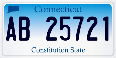 CT license plate AB25721