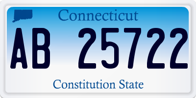 CT license plate AB25722