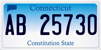 CT license plate AB25730