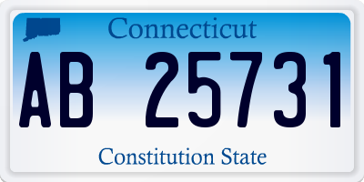 CT license plate AB25731