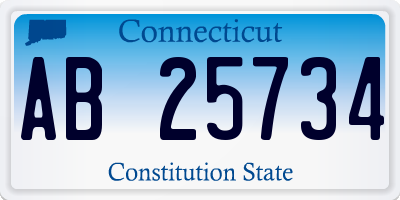 CT license plate AB25734