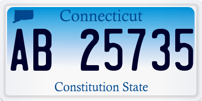 CT license plate AB25735