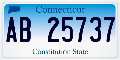 CT license plate AB25737