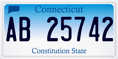 CT license plate AB25742