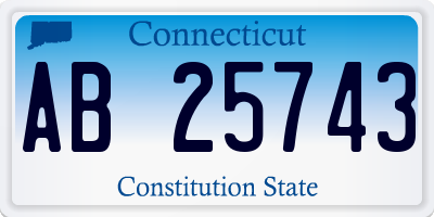 CT license plate AB25743